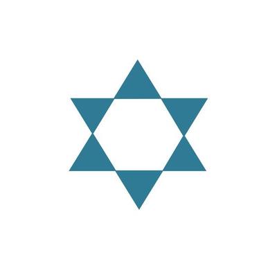 Star of david shape icon in flat design