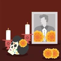 dia de los muertos mexicano vector