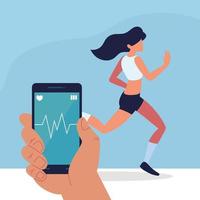 phone health monitor vector