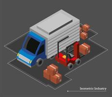 delivery truck and forklift vector