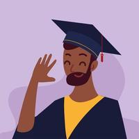 bearded man graduate vector