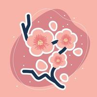 flor de sakura y rama vector