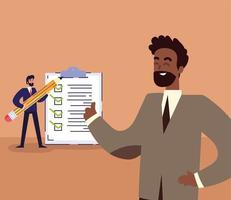 businessmen checklist design vector