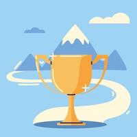 success trophy and goal vector