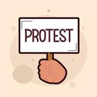 pancarta de protesta en la mano vector