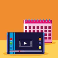 digital marketing and calendar vector