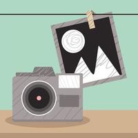 camara con fotografia vector