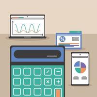 analysis financial and calculator vector