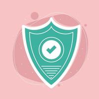shield and check mark vector