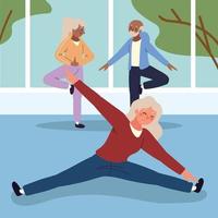 athletes old people vector