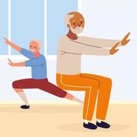 older men doing activity physical vector