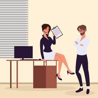personal assistants at office vector