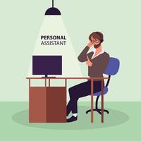 man personal assistant working vector