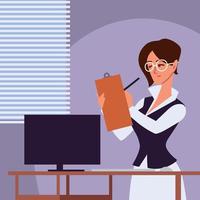 woman personal assitant working vector