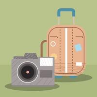 suitcase with camera vector