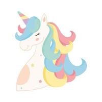 lindo unicornio de fantasía vector