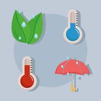 four weather forecast icons vector