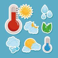 eight weather forecast icons vector