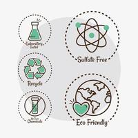 five products labels icons vector