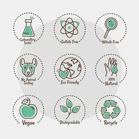 nine products labels icons vector