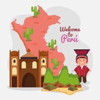 welcome to peru card vector