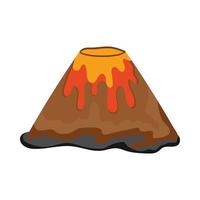 volcán con lave vector