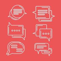 six chat icons vector