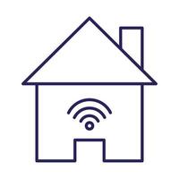 house with wifi signal vector