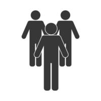 three male silhouettes avatars vector