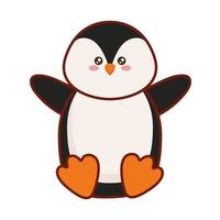 lindo pingüino kawaii vector