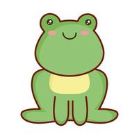 cute little  kawaii  frog vector