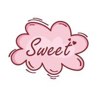 sweet in doodle bubble vector