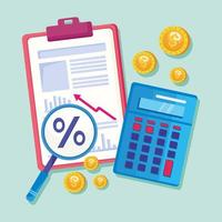 clipboard with financial management vector