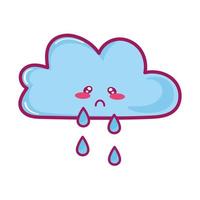 nube llorando kawaii vector