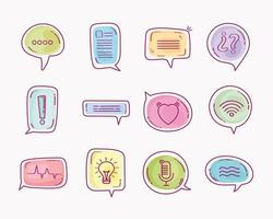 twelve speech bubbles vector