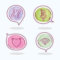 four speech bubbles vector