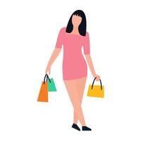 conceptos de chica de compras vector