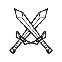 medieval sword icon vector