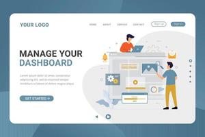 Landing page template dashboard setting for web development
