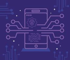 smartphone and circuit vector