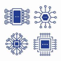 four electronic circuits icons vector