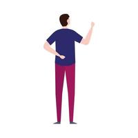 man standing and back vector