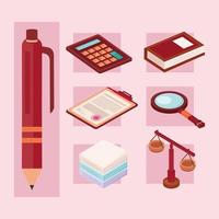 seven legal advice icons vector