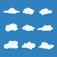 conjunto de símbolos de nubes de cielo vector