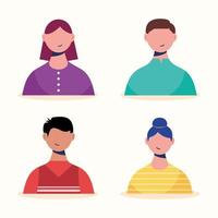 four persons characters vector