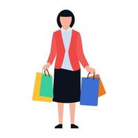 conceptos de chica de compras vector