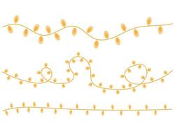Christmas garland lights. Glowing light for Xmas Holiday cards vector