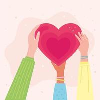 hands holding heart vector