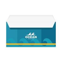 sobre de identidad oceánica abierto vector