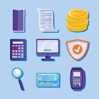 payment solutions icon collection vector